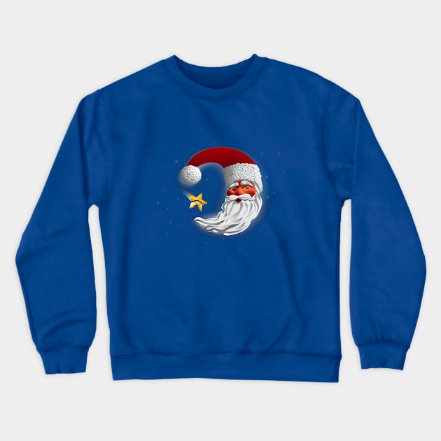 Santa Claus Moon and Star Crewneck Sweatshirt by lidijaarts